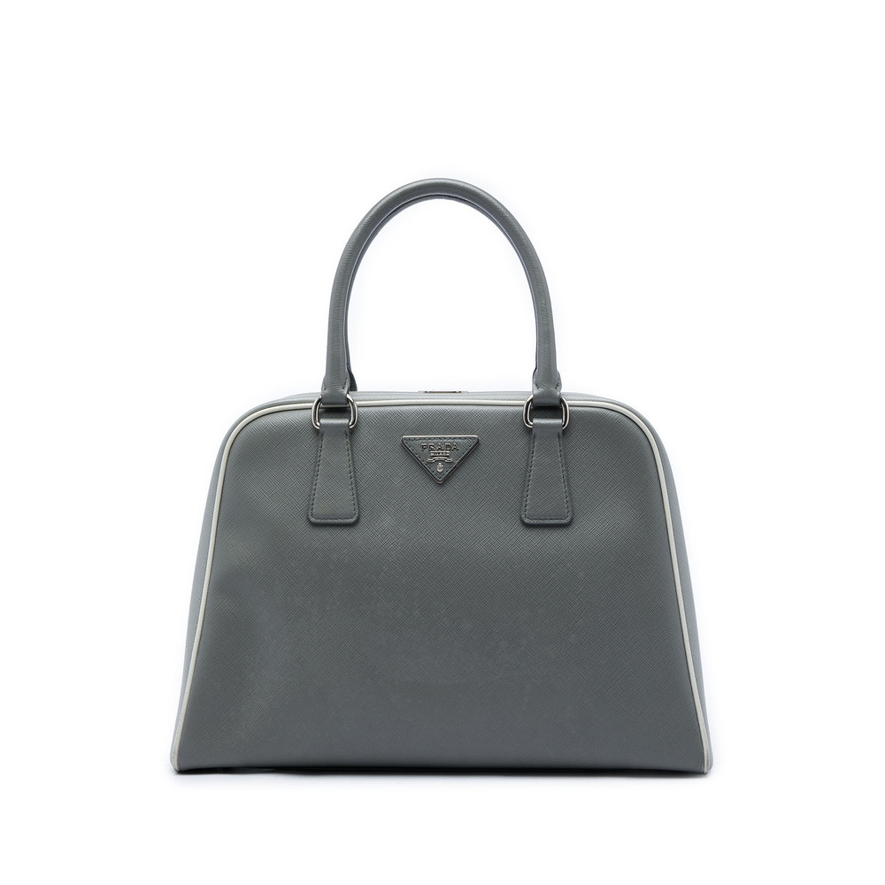 Pre-Loved Prada Saffiano Lux Pyramid Frame Handbag